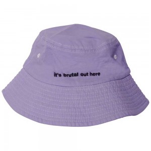 Olivia Rodrigo Unisex Bucket Hat: It´s Brutal Out Here (Purple) (Ex-Tour)