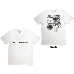 Post Malone Unisex T-Shirt: Collage (White) (Back Print & Ex-Tour) (Medium)