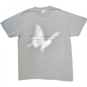 Post Malone Unisex T-Shirt: Butterfly (Grey) (Ex-Tour) (Large)