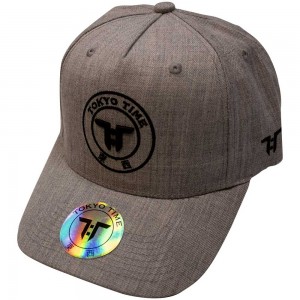 Tokyo Time Unisex Baseball Cap: TT Core Black Logo (Grey)