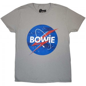 David Bowie Unisex T-Shirt: Starman Logo (Grey) (X-Large)