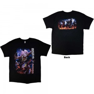 Iron Maiden Unisex T-Shirt: Dead By Daylight Monster Eddie (Black) (Back Print) (Large)