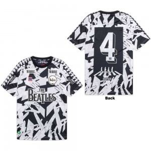 The Beatles Unisex Jersey: Meyba Abbey Road Crossing All-Over-Print (Black & White) (Medium)