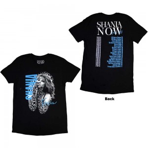 Shania Twain Unisex T-Shirt: Tour 2018 Gloves Photo (Black) (Back Print & Ex-Tour) (XX-Large)