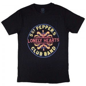 The Beatles Unisex T-Shirt: Painted Pepper (Black) (X-Large)
