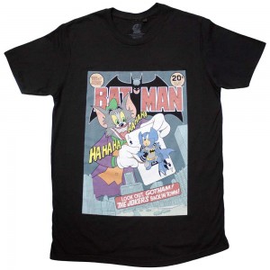 Tom & Jerry Unisex T-Shirt: Batman Comic (Black) (Small)