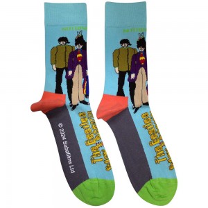 The Beatles Unisex Ankle Socks: Sub & Band (Light Blue) (UK Size 7 - 11)