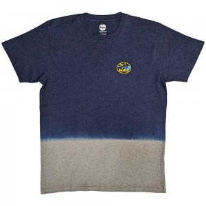 The Beatles Unisex T-Shirt: Oval Logo (Navy Blue) (Wash Collection) (X-Large)