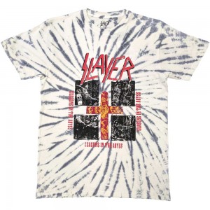 Slayer Unisex T-Shirt: Quad Seasons (White) (Wash Collection) (Large)