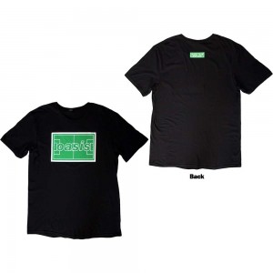 Oasis Unisex T-Shirt: Maine Road Football Pitch (Black) (Back Print) (X-Large)