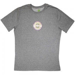 The Beatles Unisex T-Shirt: Mini Sgt Pepper Drum (Grey) (Medium)