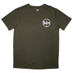 The Beatles Unisex T-Shirt: Mini Drum Logo (Green) (Large)