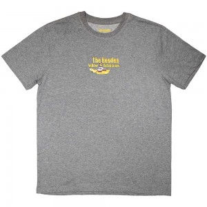 The Beatles Unisex T-Shirt: Yellow Submarine Mini Sub & Logo (Grey) (Medium)