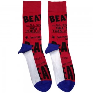 The Beatles Unisex Ankle Socks: USA (Red) (UK Size 7 - 11)
