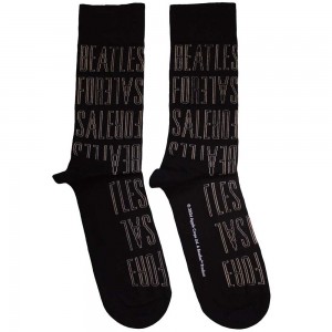 The Beatles Unisex Ankle Socks: For Sale Text Outlines Repeat (Black) (UK Size 7 - 11)