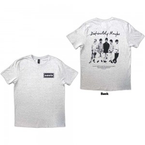 Oasis Unisex T-Shirt: Definitely Maybe Promo (Grey) (Back Print) (Large)
