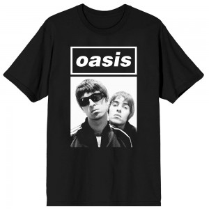 Oasis Unisex T-Shirt: Noel & Liam Boxed Photo (Black) (XX-Large)