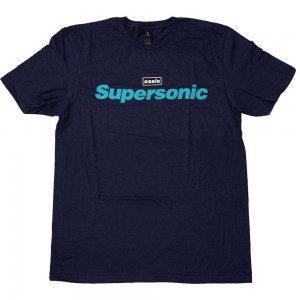 Oasis Unisex T-Shirt: Supersonic Title Colour (Navy Blue) (X-Large)