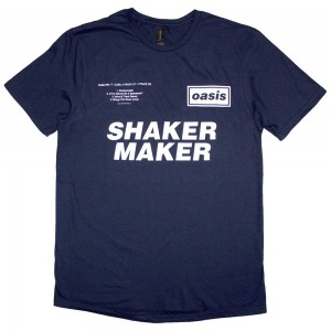 Oasis Unisex T-Shirt: Shakermaker Tracklisting (Navy Blue) (Medium)