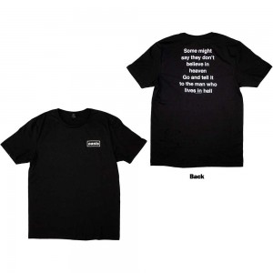 Oasis Unisex T-Shirt: Some Might Say Lyric (Black) (Back Print) (Medium)