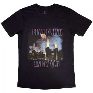 Pink Floyd Unisex T-Shirt: Animals Contsruction (Black) (Large)