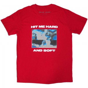 Billie Eilish Unisex T-Shirt: Hit Me Hard And Soft Negative (Red) (Medium)