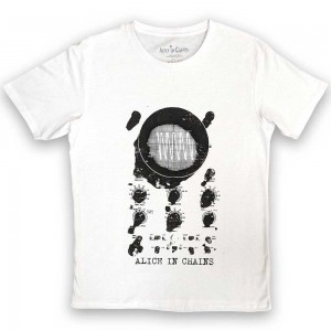 Alice In Chains Unisex T-Shirt: Oscilloscope (White) (Large)