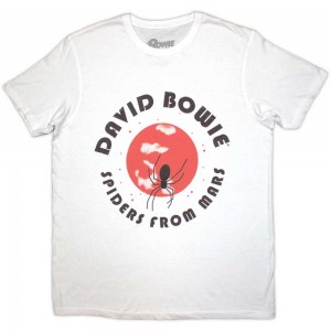 David Bowie Unisex T-Shirt: Spiders From Mars (White) (X-Large)
