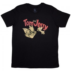 Tom & Jerry Unisex T-Shirt: Retro (Black) (Small)