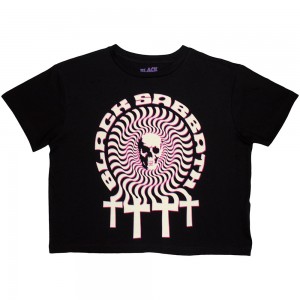 Black Sabbath Ladies Crop Top: Hypnotic Skull (Black) (X-Small)
