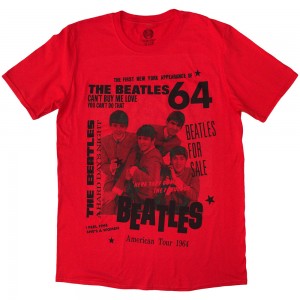 The Beatles Unisex T-Shirt: 1964 (Red) (X-Large)