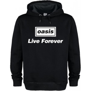 Oasis Live Forever Title Amplified Black Medium Hoodie