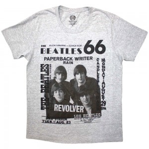 The Beatles Unisex T-Shirt: 1966 (Grey) (Medium)