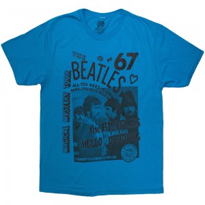 The Beatles Unisex T-Shirt: 1967 (Blue) (Medium)