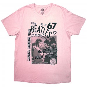 The Beatles Unisex T-Shirt: 1967 (Pink) (X-Large)