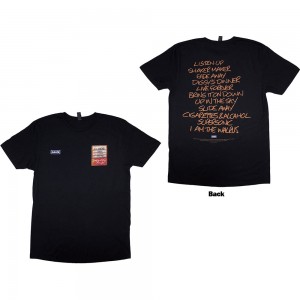Oasis Unisex T-Shirt: Definitely Maybe AAA Setlist (Black) (Back Print) (Small)