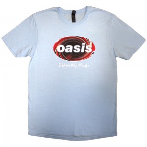 Oasis Unisex T-Shirt: Definitely Maybe Union Jack Oval (Light Blue) (Medium)