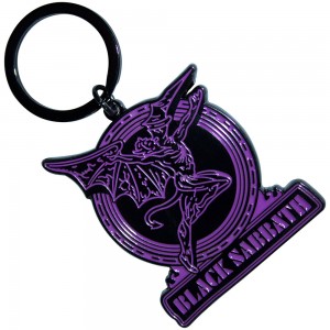 Black Sabbath Keychain: Purple Logo & Daemon