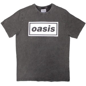 Oasis Unisex Stone Wash T-Shirt: Decca Logo (Charcoal Grey) (Small)