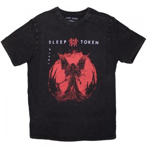 Sleep Token Unisex Stone Wash T-Shirt: Take Me Back To Eden (Black) (Small)