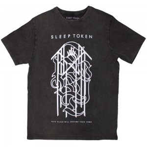 Sleep Token Unisex Stone Wash T-Shirt: Tomb Sigil (Charcoal Grey) (Medium)