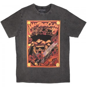 Wu-Tang Clan Unisex Stone Wash T-Shirt: Amsterdam ´23 (Charcoal Grey) (Large)