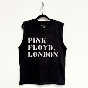 Pink Floyd Unisex Tank T-Shirt: Stencil Logo (Black) (Large)