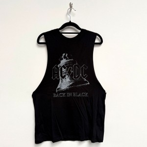AC/DC Unisex Vest T-Shirt: Back In Black Bell (Black) (XX-Large)