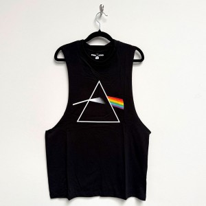 Pink Floyd Unisex Vest T-Shirt: Dark Side of the Moon Album (Black) (X-Large)
