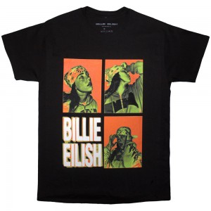 Billie Eilish Unisex T-Shirt: 3 Photo Logo (Black) (X-Large)