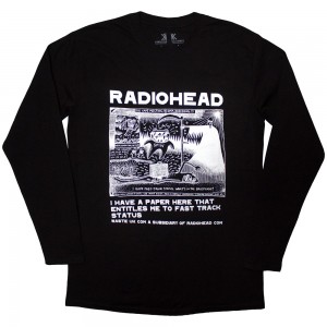 Radiohead Unisex Long Sleeve T-Shirt: Ice Caps (Black) (XX-Large)