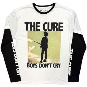The Cure Unisex Layered Long Sleeve T-Shirt: Boys Don´t Cry Box (Black & White) (Sleeve Print) (Small)