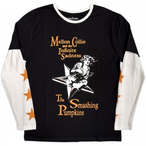 The Smashing Pumpkins Unisex Layered Long Sleeve T-Shirt: Infinite Sadness (Black & White) (Sleeve Print) (X-Large)
