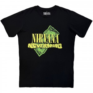 Nirvana Unisex Carbon T-Shirt: Nevermind Dollar (Black) (Large)
